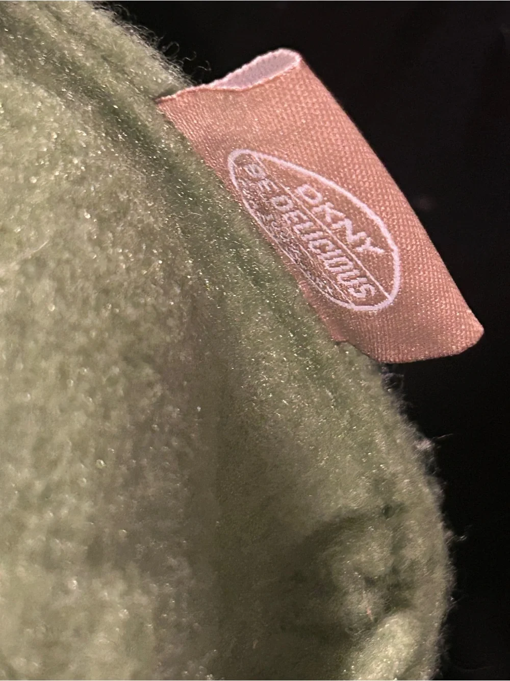 DKNY Olive Green Felt Tote with Dark brown Handles